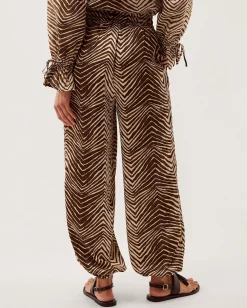 Pippa Animal Print Harem Trousers Green
