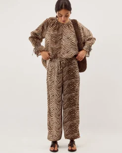 Pippa Animal Print Harem Trousers Green