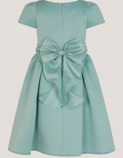 Polly Cap Sleeve Bow Party Dress Green