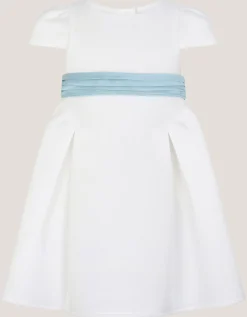 Polly Cap Sleeve Bow Party Dress Ivory