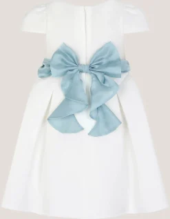 Polly Cap Sleeve Bow Party Dress Ivory