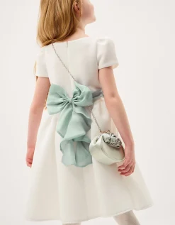 Polly Cap Sleeve Bow Party Dress Ivory