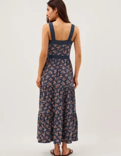 Polly Print Jersey Midi Dress Blue
