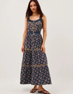 Polly Print Jersey Midi Dress Blue