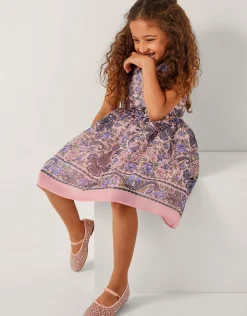 Poppy Floral Paisley Print Dress Pink