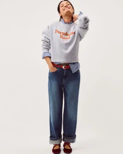 Portobello Road Slogan Sweatshirt Grey