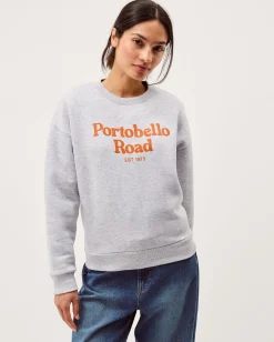 Portobello Road Slogan Sweatshirt Grey