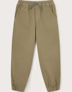 Pull-On Cuffed Trousers Natural
