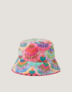 Rainbow Fan Print Bucket Hat Multi