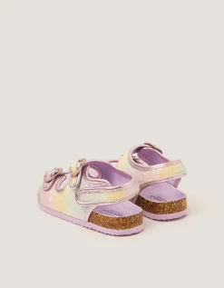 Rainbow Heart Buckle Sandals Multi