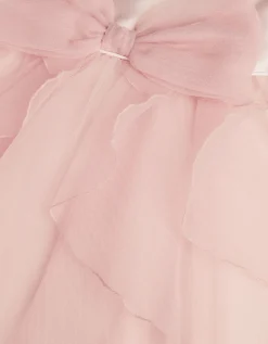 Raphela Puff Sleeve Bow Party Dress Pink
