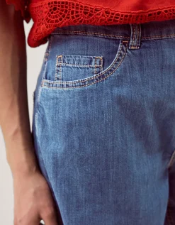 Raye Longline Denim Shorts Blue