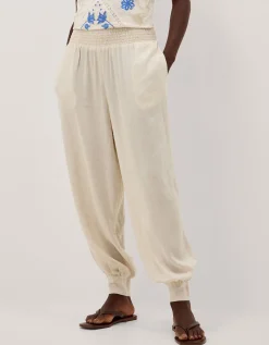 Reese Linen Blend Balloon Trousers Natural