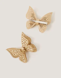 Rhinestone Butterfly Bag & Hair Clips Set