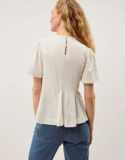 Ria Ruffle Jersey T-Shirt Ivory