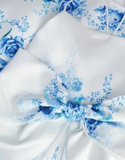 Rose Print Bow Party Dress Multi