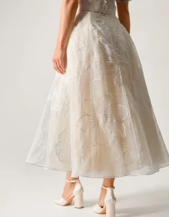 Rosie Embroidered Floral Wedding Skirt Ivory