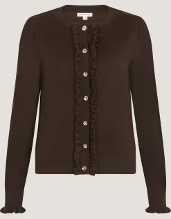 Ruby Frill Cardigan Brown