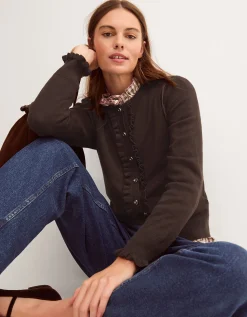 Ruby Frill Cardigan Brown