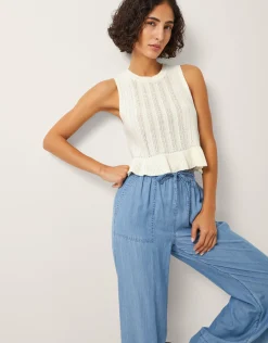 Ruby Ruffle Knit Tank Top Ivory