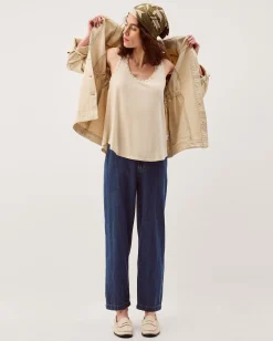 Sabia Stud Jersey Cami Top Natural