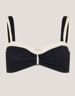 Sabrina Two Tone Bikini Top Black