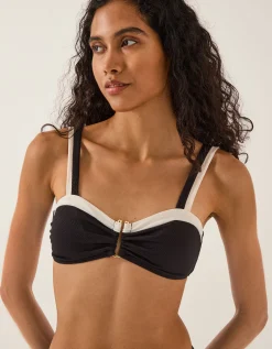 Sabrina Two Tone Bikini Top Black