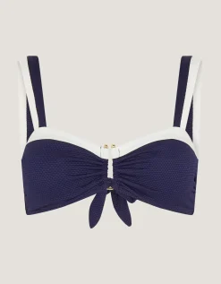 Sabrina Two Tone Bikini Top Blue