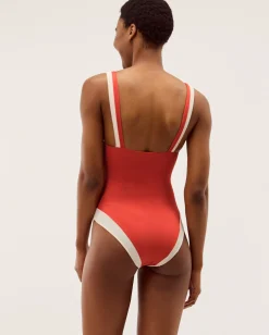 Sabrina Two Tone Swimsuit Orange
