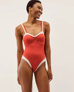 Sabrina Two Tone Swimsuit Orange