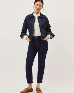 Safaia Straight Cropped Jeans Blue