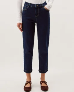 Safaia Straight Cropped Jeans Blue