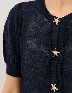 Sam Starfish Button Cardigan Blue