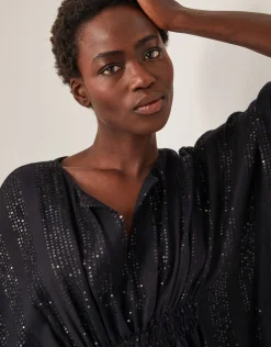 Sana Sequin Embellished Kaftan Black