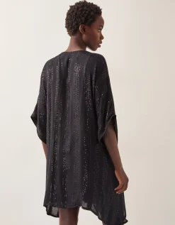Sana Sequin Embellished Kaftan Black