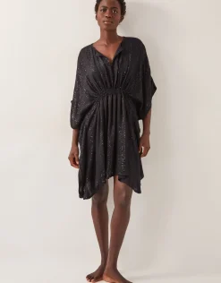 Sana Sequin Embellished Kaftan Black