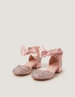 Sara Bow Glitter Two-Part Heels Pink