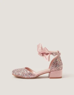 Sara Bow Glitter Two-Part Heels Pink