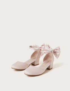 Sara Satin Bow Two-Part Heels Pink