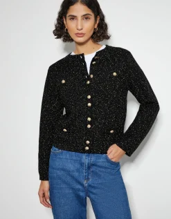 Saskia Smart Glitter Cardigan Black
