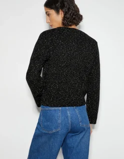 Saskia Smart Glitter Cardigan Black