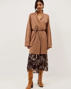 Saskia Tie Front Cardigan Camel