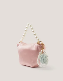 Satin Pearl Charm Bag