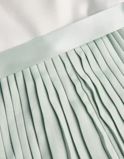 Satin Pleated Jumpsuit Green