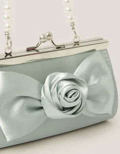 Satin Rose Bow Mini Bag