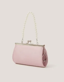 Satin Rose Bow Mini Bag Pink