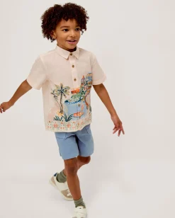 Scenic Embroidered Shirt Ivory