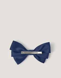 School Bow Hair Clip Blue