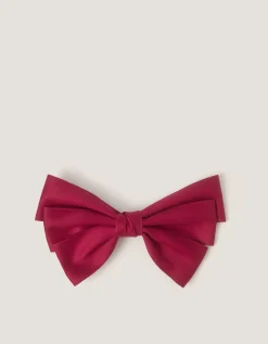 School Bow Hair Clip Red