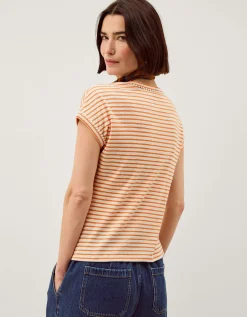 Selena Stripe Jersey T-Shirt Ivory